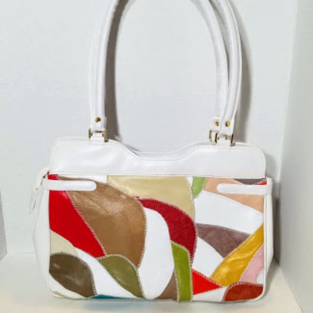 Totally 80's Patch Geometric Pattern Purse - image 1